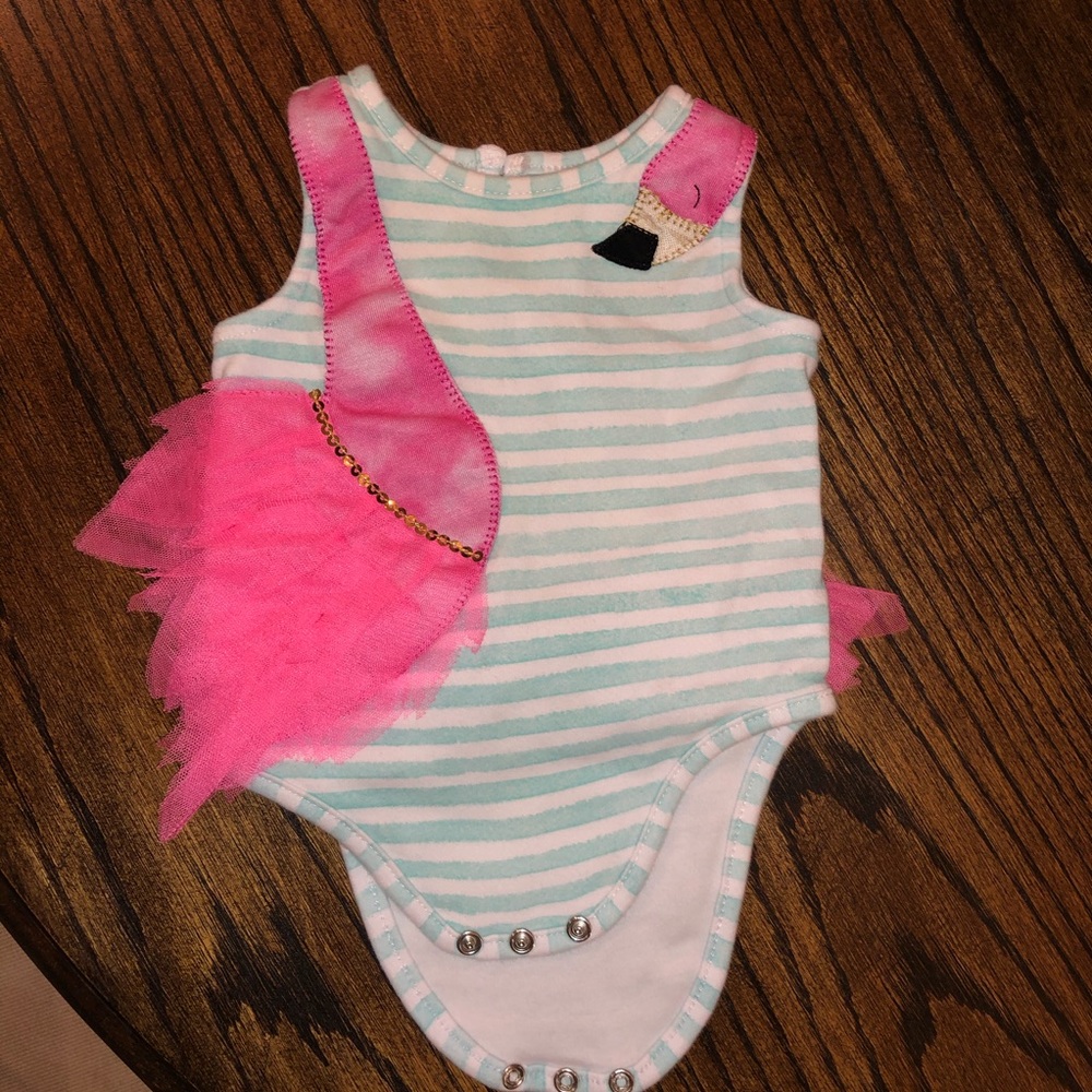 Mudpie flamingo onesie